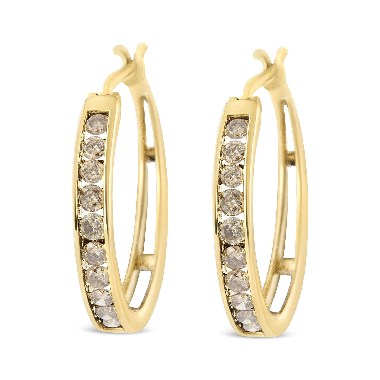 Channel Set Champagne Diamond Hoop