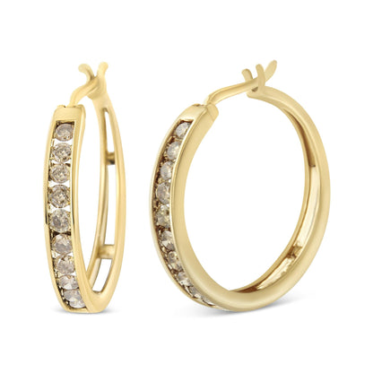 Channel Set Champagne Diamond Hoop