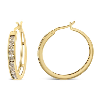 Channel Set Champagne Diamond Hoop