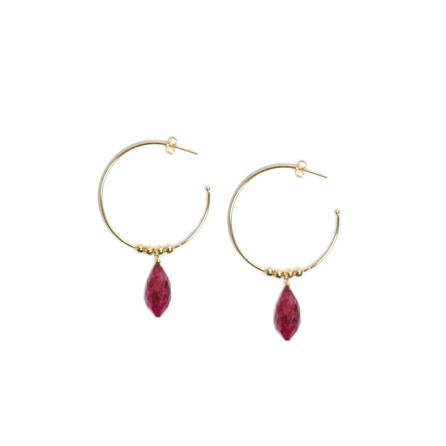 Ruby Hoop Earrings