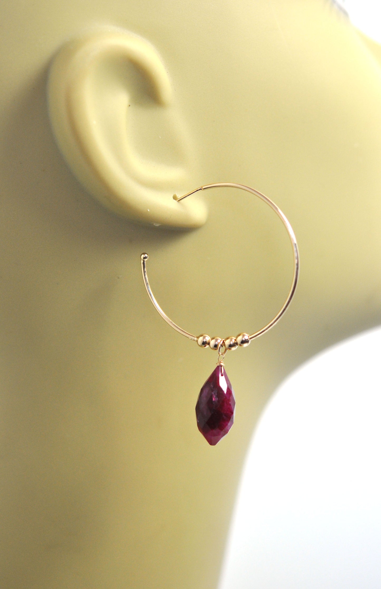 Ruby Hoop Earrings